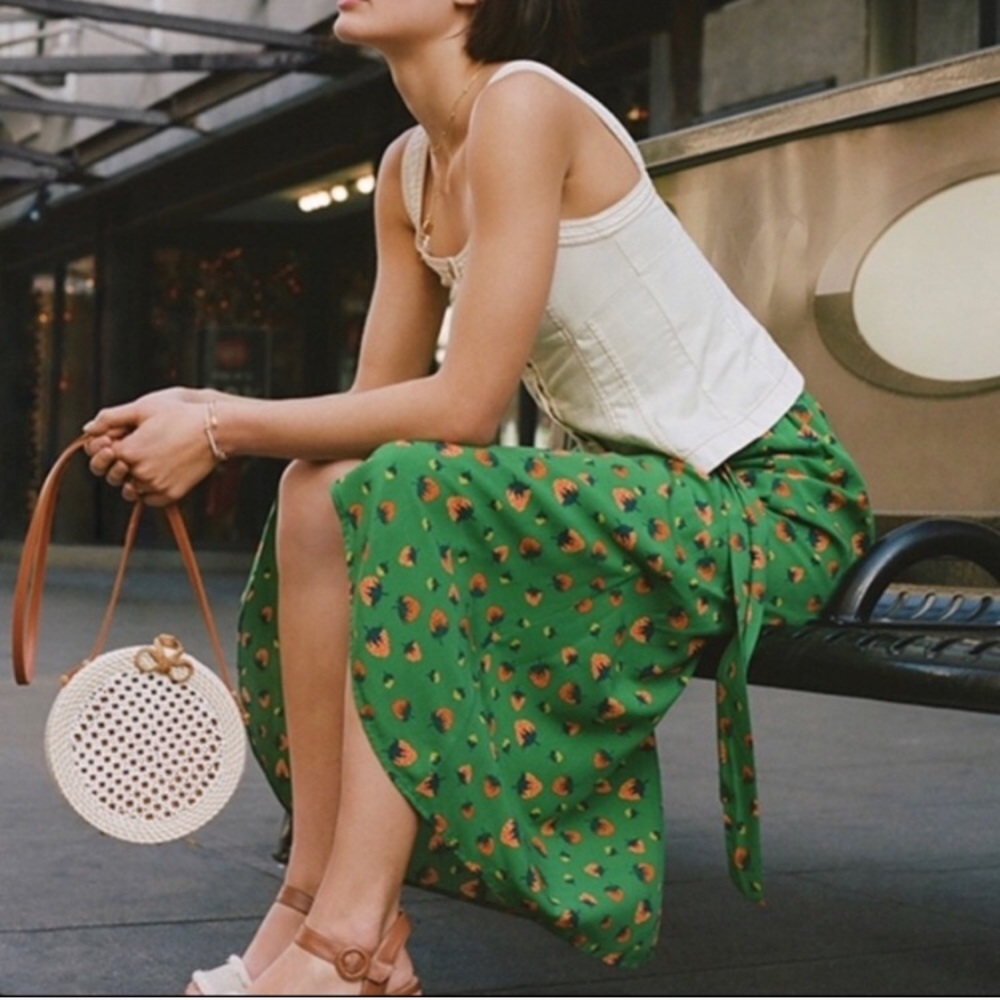 Anthropologie Conversations Strawberry Skirt